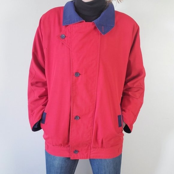 Vintage red contrast lined light jacket - Picture 2 of 10